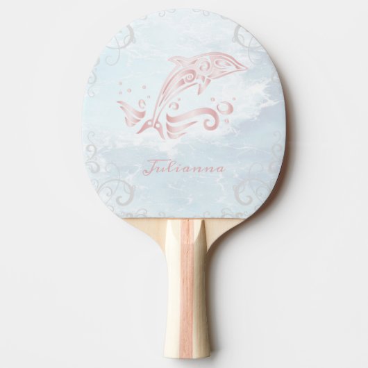 Pink Dolphin Personalisiert Ping Pong Paddle Tischtennis Schläger (Vorderseite)