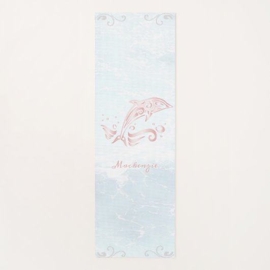 Pink Dolphin Personalisiert Yoga Mat Yogamatte (Vorderseite)