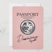 Pink - Dominikanische Republik - Passport Wedding Einladung (Rückseite)