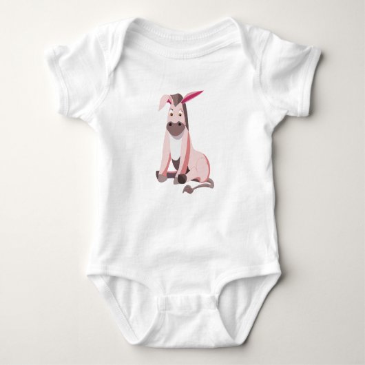 Pink Donkey Funny Baby Bodysuit Baby Strampler (Vorderseite)