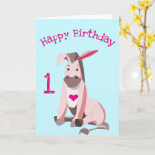 Pink Donkey Funny Birthday Card - individuell eins Karte (Gelbe Blume)