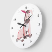 Pink Donkey Große Wanduhr (Winkel)