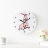 Pink Donkey Große Wanduhr (Zuhause)