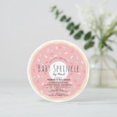 Pink Donut Baby Sprinkle Dusche per Mail Circle Einladung (Stehend Vorderseite)