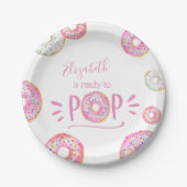 Pink Donut Baby Sprinkle Pappteller (Vorderseite)