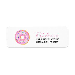 Pink Donut Baby Sprinkle Rücksendeadresse