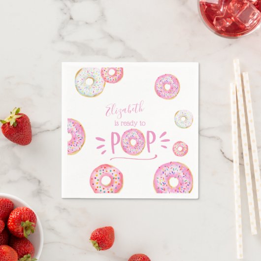 Pink Donut Baby Sprinkle Serviette (Beispiel)