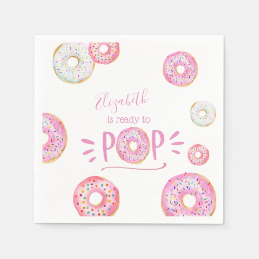 Pink Donut Baby Sprinkle Serviette (Vorderseite)