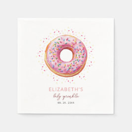 Pink Donut Baby Sprinkle Serviette