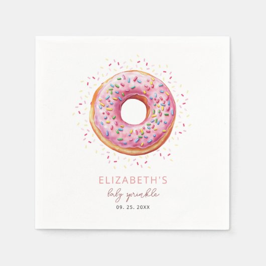 Pink Donut Baby Sprinkle Serviette (Vorderseite)