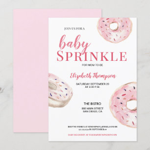 Pink Donut Baby Sprinkles Baby Dusche Einladung
