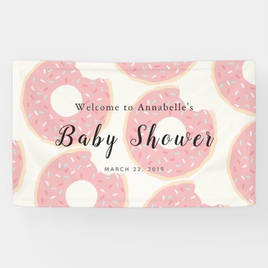 Pink Donut Babydusche Banner (Horizontal)