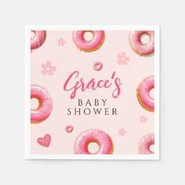 Pink Donut Babydusche Papier Napkins Serviette