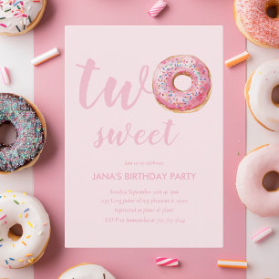 Pink Donut Birthday Einladung