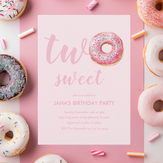 Pink Donut Birthday Einladung