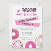 Pink Donut Birthday Invitation Einladung (Vorderseite)