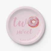 Pink Donut Birthday Pappteller (Vorderseite)