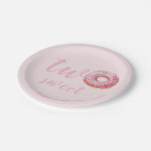 Pink Donut Birthday Pappteller (Schrägansicht)