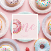 Pink Donut Birthday Serviette