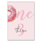 Pink Donut Birthday Tischnummer (Vorderseite)