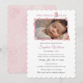 Pink Donut & Candy Theme Birthday Invite Einladung (Vorne/Hinten)