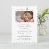 Pink Donut & Candy Theme Birthday Invite Einladung (Stehend Vorderseite)