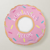 Pink Donut Chef, Cook or Baker Christmas Rundes Kissen (Vorderseite)