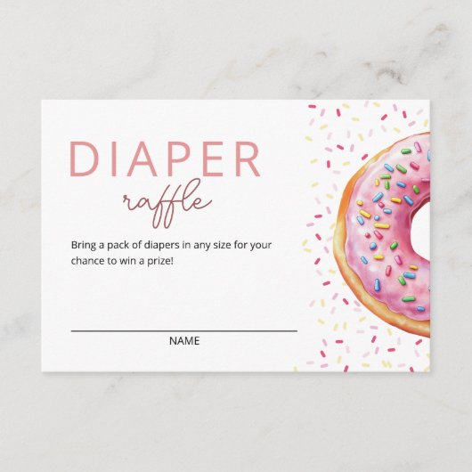 Pink Donut Diaper Raffle Begleitkarte (Vorderseite)