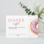 Pink Donut Diaper Raffle Begleitkarte (Stehend Vorderseite)