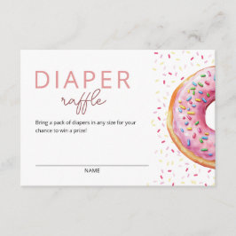 Pink Donut Diaper Raffle Begleitkarte