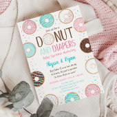 Pink Donut & Diapers Baby Sprinkle Einladung