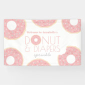 Pink Donut & Diapers Sprinkle Babydusche Banner (Horizontal)