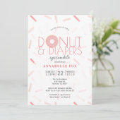 Pink Donut & Diapers Sprinkle Babydusche Einladung (Stehend Vorderseite)