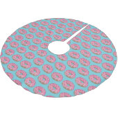 Pink Donut Doughnut Sprinkles Zuckerguss Feinschme Polyester Weihnachtsbaumdecke (Schrägansicht)