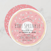 Pink Donut Drive-by Baby Sprinkle Duschkreislauf Einladung (Vorne/Hinten)