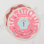 PINK DONUT GEBURTSTAGLICHE EINLADUNG (Vorne/Hinten)