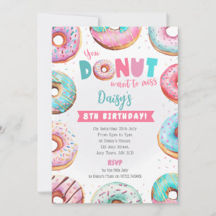 Pink Donut Geburtstagseinladung, die du nicht verp Einladung