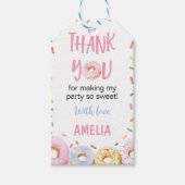 Pink Donut Geburtstagsparty Danke Tag Geschenkanhänger (Vorderseite)