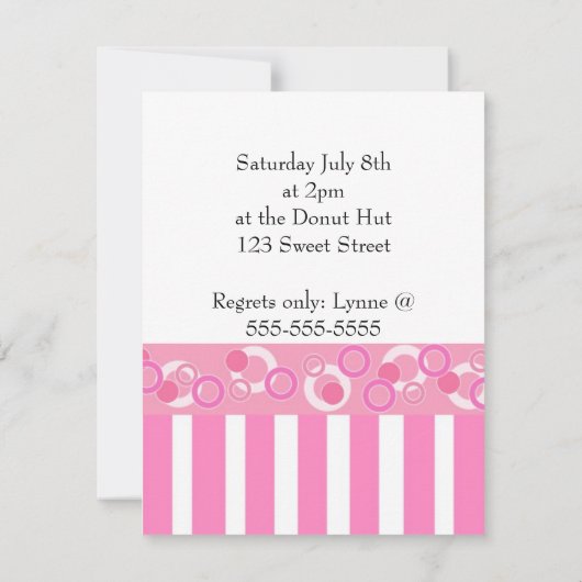 Pink Donut Geburtstagsparty Einladung (Rückseite)