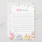 Pink Donut Girl Time Kapsel Notiz Karte (Vorderseite)