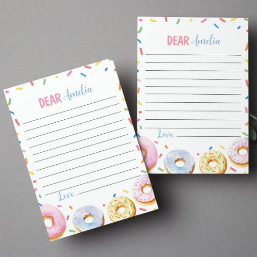 Pink Donut Girl Time Kapsel Notiz Karte