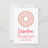 Pink Donut Kids Valentinstag Mitteilungskarte (Vorderseite)