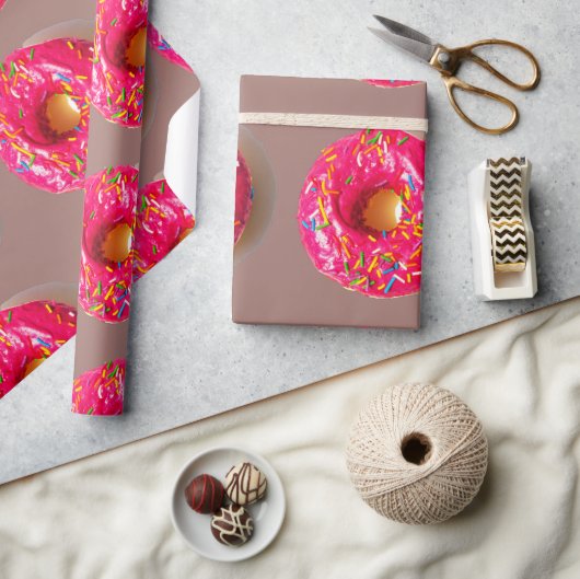 Pink Donut Matte Wrapping Paper Geschenkpapier (Basteln)