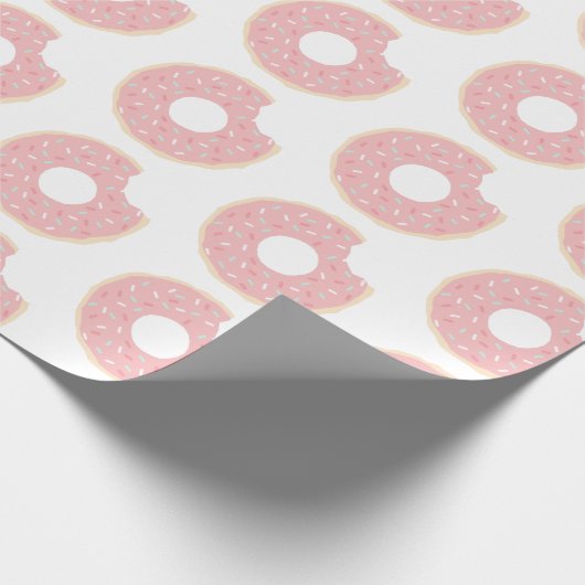 Pink Donut Muster Wrapping Paper Geschenkpapier (Ecke)