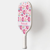 Pink Donut Pattern Pickleball Schläger (Links)