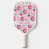 Pink Donut Pattern Pickleball Schläger (Rückseite)