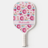 Pink Donut Pattern Pickleball Schläger (Vorderseite)
