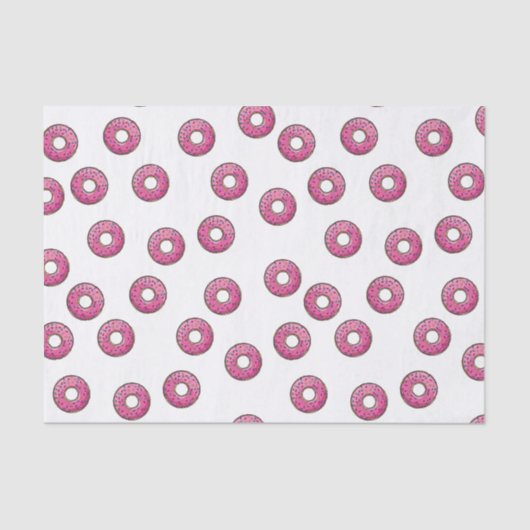 Pink Donut Pattern Seidenpapier (Vorderseite)