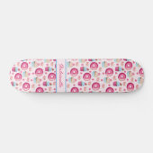 Pink Donut Pattern Skateboard (Horizontal)