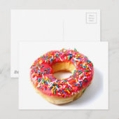 Pink Donut Postkarte (Vorne/Hinten)